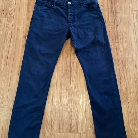 Hackett London Bespoke Navy Blue Men Pants Size 36R Button Fly 5 Pocket layout - Picture 1 of 9